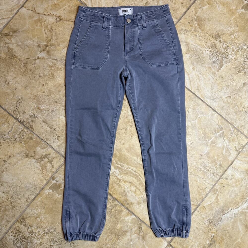 Paige Mayslie Gray Jogger Pants Women’s 25 High Rise Utility Stretch